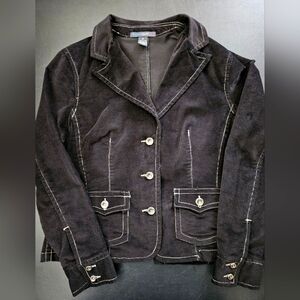 NWOT - French Cuff Black Corduroy Stretch Blazer - Size XL